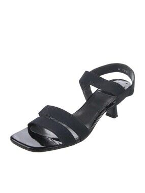 Stuart Weitzman Stretch Strappy Slingback Heeled Sandals Navy Blue Size 7